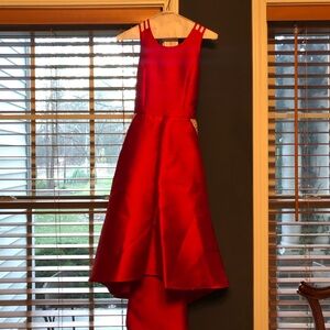 Speechless Kids size 12 red formal high low dress pageant holiday